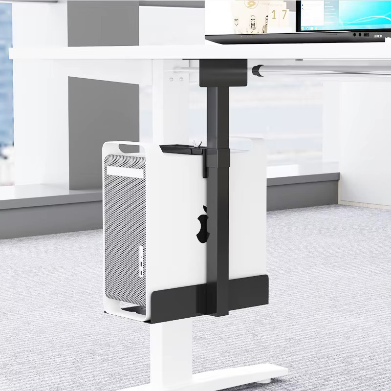 d-mount Computer-CPU-Ständer CP-02 in Schwarz, universeller PC-Gehäusehalter für Schreibtisch oder Wand mit Höhenverstellung, belastbar bis 30 kg - Bild 3