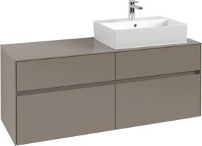 V&B Waschtischunterschrank Collaro in Wine Red mit LED 10W, B/T/H: 140 x 54,8 x 50 cm - Bild 1
