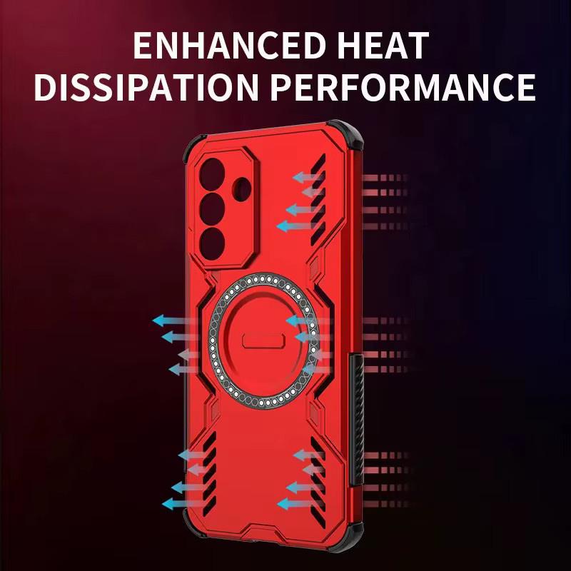 Robuste magnetische Schutzhülle aus PC und TPU für Samsung Galaxy S26 Ultra S25 Edge Plus A57 A56 und weitere Modelle in Blau mit Airbag Anti-Drop-Schutz - Bild 2