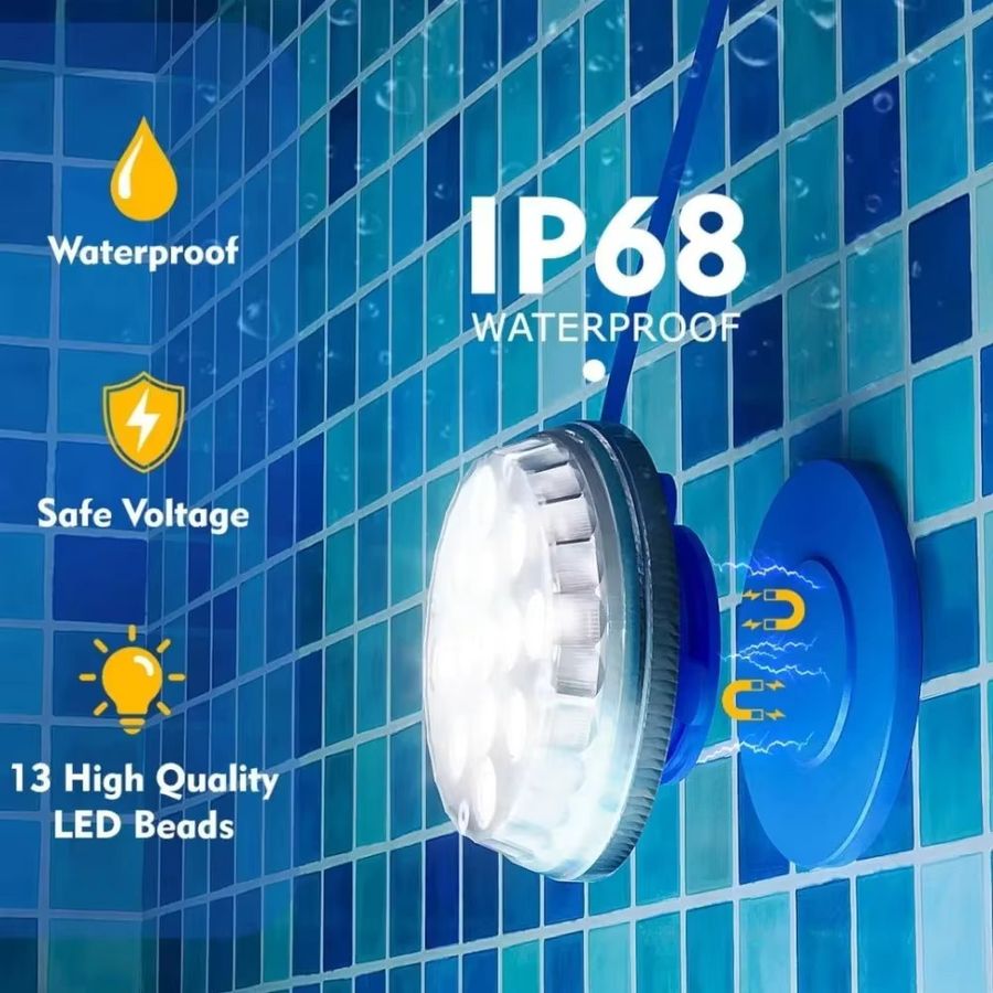 VENUSWING Solar Pool LED Licht mit Fernbedienung und Timer, RGB Farbe, IP68 Wasserdicht für Schwimmbad, Fischteich und Brunnen - Bild 2