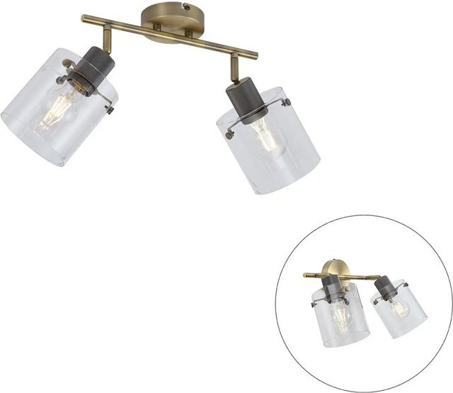 QAZQA Design Deckenstrahler Domo in Bronze mit transparentem Klarglas, dimmbar, 2-Licht - Bild 1