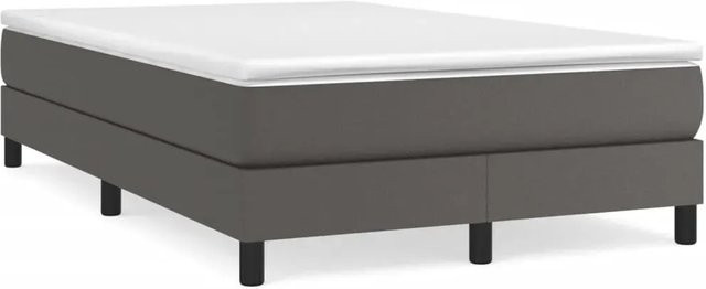vidaXL Boxspringbett Grau aus Kunstleder B/T/H: 120 x 200 x 25 cm - Bild 1