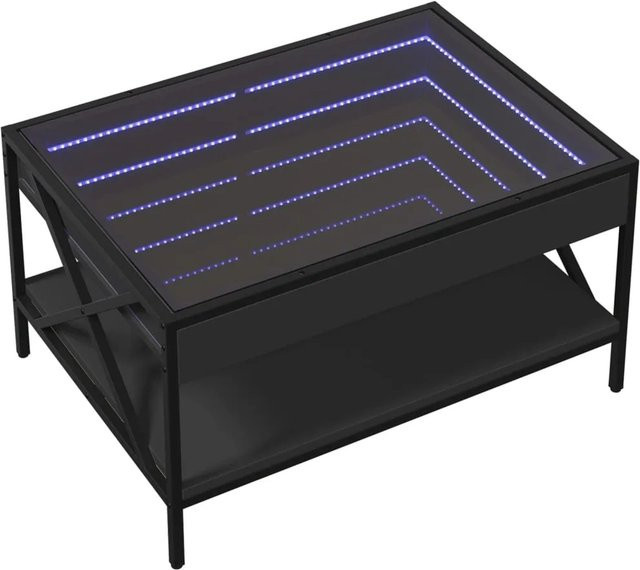 vidaXL Couchtisch mit Infinity-LED in Schwarz, B/T/H: 70 x 50 x 38 cm - Bild 1