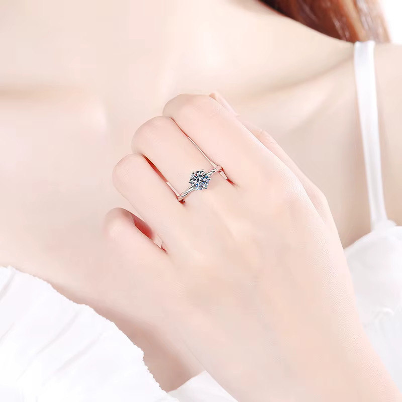 Ring Moissanit, 925 Silber, Damen - Bild 1
