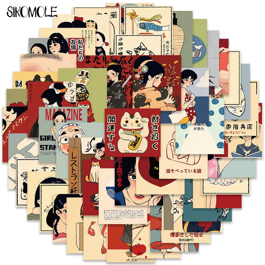 SIKOMOLE Kawaii Cartoon Aufkleber im japanischen Stil mit Graffiti-Motiven, Mehrfarbig - Bild 2