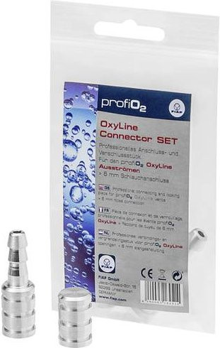 FIAP 1884 profiO₂ OxyLine Connector Set Verbinder für Luftschlauch in Silber aus Aluminium - Bild 1