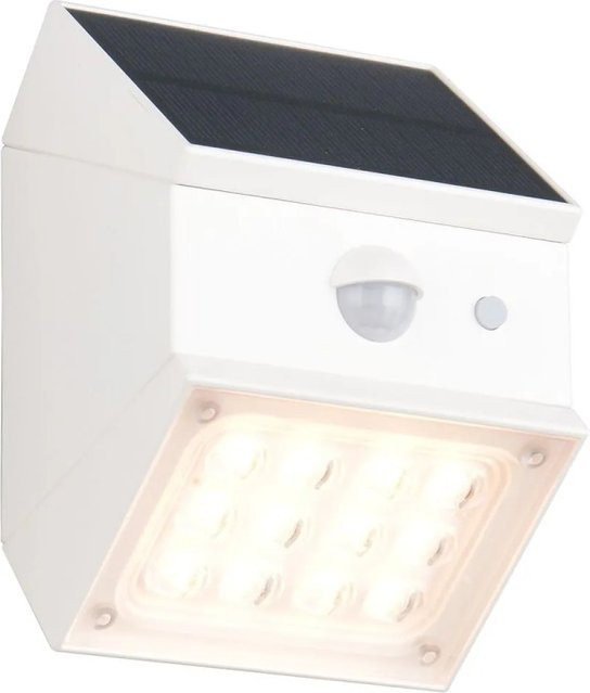Reality Solar LED-Wandleuchte Talca für Außenbereich mit Bewegungsmelder und Dämmerungssensor, Weiß Matt, B/T/H: 8,8 x 9,5 x 7,4 cm - Bild 1