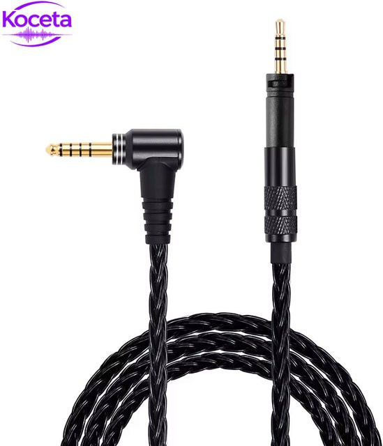 Koceta HiFi-Kopfhörerkabel aus versilbertem Kupfer in Schwarz mit 3,5 mm Jack und 4,4 mm Anschluss für Sennheiser Momentum HD4.30 HD4.40BT HD4.50BTNC und HD400S HD458 - Bild 1