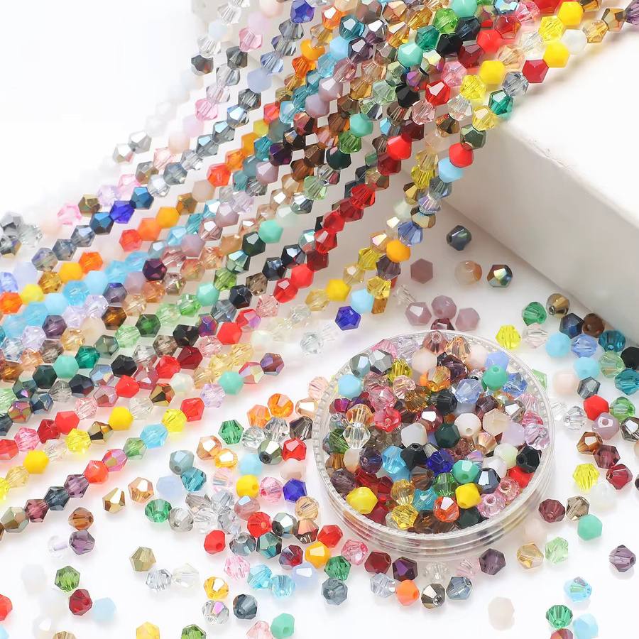 ZHUBI Glas Perlen, Doppelkegel Kristall, Bunt, 2/3/4 mm - Bild 4