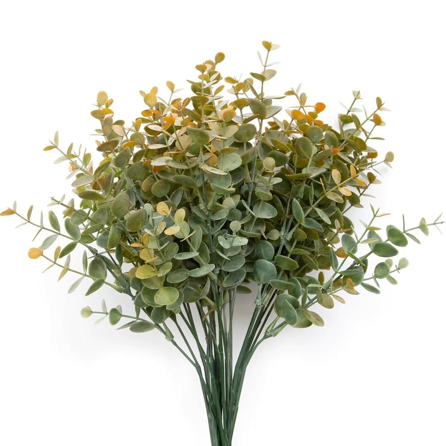 Künstliche Rosenblüten mit grünem Eukalyptusblatt von smr in Grün für deine Dekoration bei Hochzeiten, Weihnachten oder Geburtstagsfeiern - Bild 3