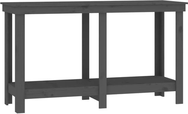 vidaXL Werkbank aus massivem Kiefernholz in Grau, B/T/H: 140 x 50 x 80 cm - Bild 1