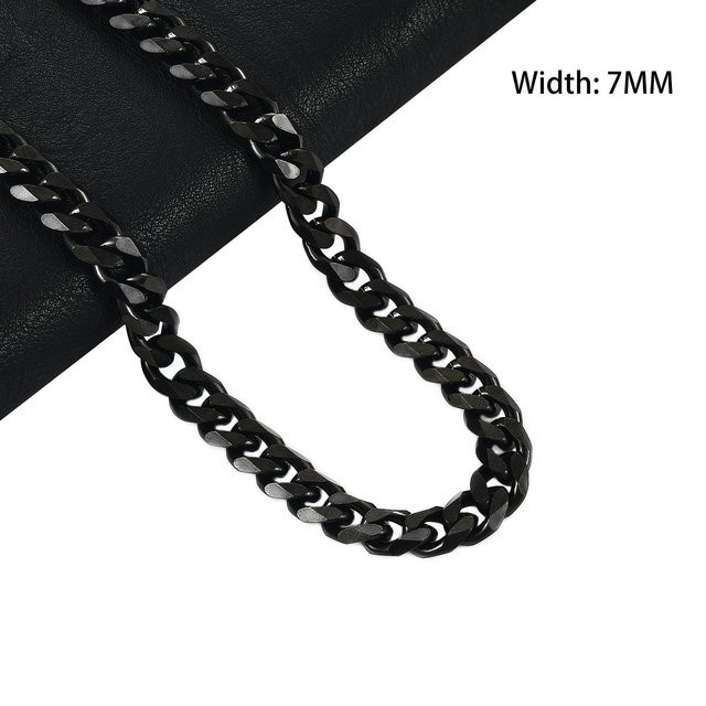 Halskette Edelstahl, Schwarz, 75 cm, Unisex - Bild 1