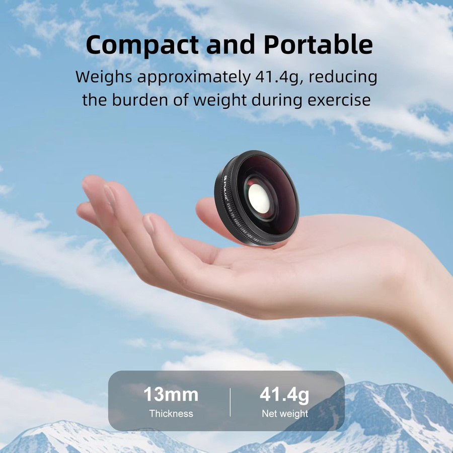 PULUZ 180 Grad Ultra-Weitwinkel-Glaslinse für DJI Osmo Action 6 in Schwarz - Bild 5