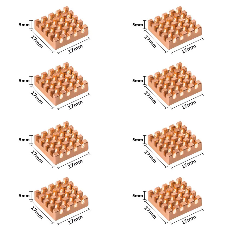 Quadratischer Kupfer-Kühlkörper von WE DO HEATSINK in Braun und Orange, B/T/H: 1,7 x 1,7 x 0,5 cm - Bild 2