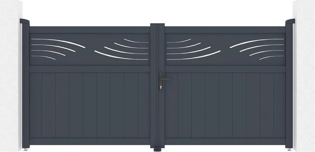 Casanoov Elektrisches Flügeltor Halti aus Aluminium in Grau inklusive Drehtorantrieb Ranger B150, B/H: 305 x 140 cm - Bild 1