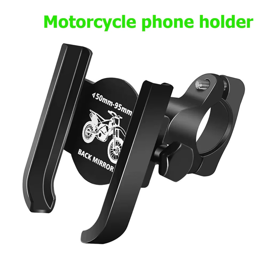 Drehbare Handyhalterung für Motorrad und Fahrrad in Schwarz zur Montage am Lenker oder Rückspiegel für Navigation und Freizeit - Bild 2