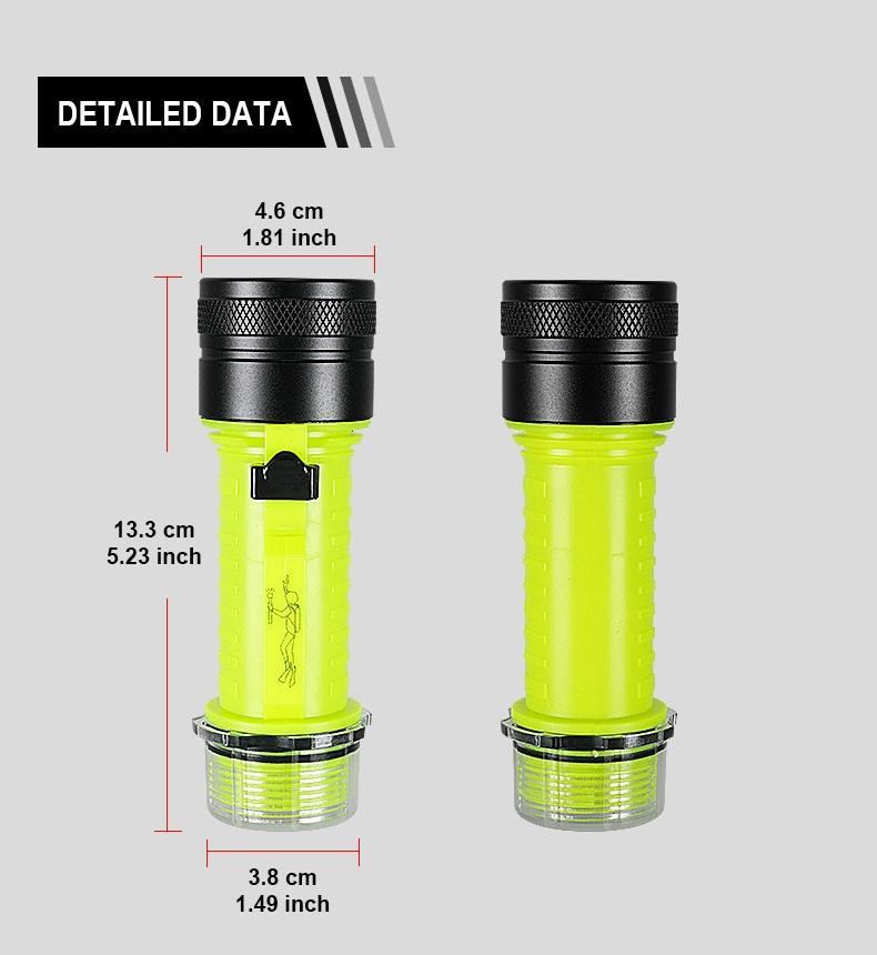 Pawell Professionelle LED Tauchlampe XHP120 Wasserdicht IPX8 Wiederaufladbar - Bild 2