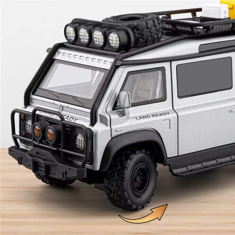 MAKEDA Land Range Rover Defender 110 Van Modellauto, 1:24, mit Licht und Sound - Bild 2