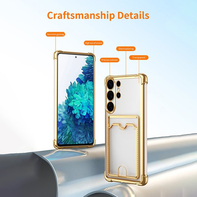 Galvanisierte Anti-Sturz-Airbag-Schutzhülle für Samsung Galaxy S26 Ultra S25 S24 S23 S22 S21 S20 Plus FE in Gold - Bild 1
