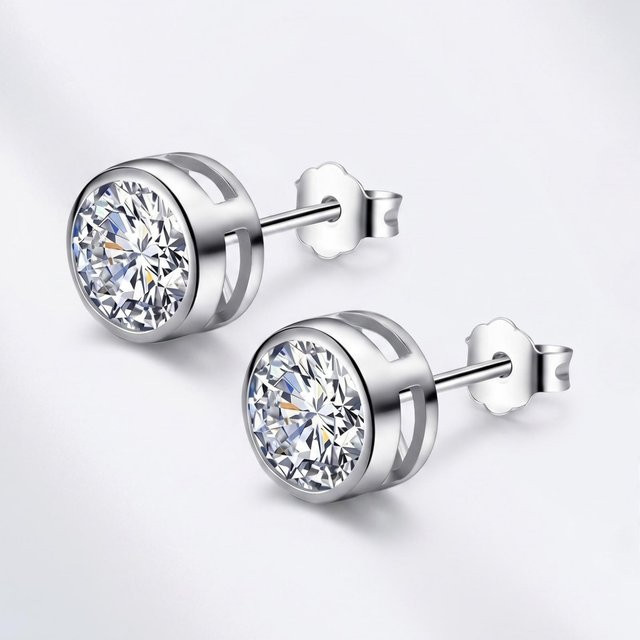 SAY Ohrringe 925 Silber, Zirkonia, 8 mm, Damen - Bild 1