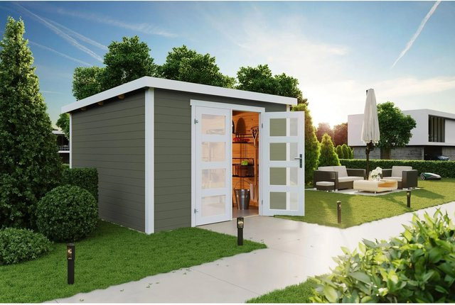 Lasita Maja Gartenhaus Zambezi in Grau-Grün, B/H/T: 320 x 211 x 324,8 cm - Bild 1