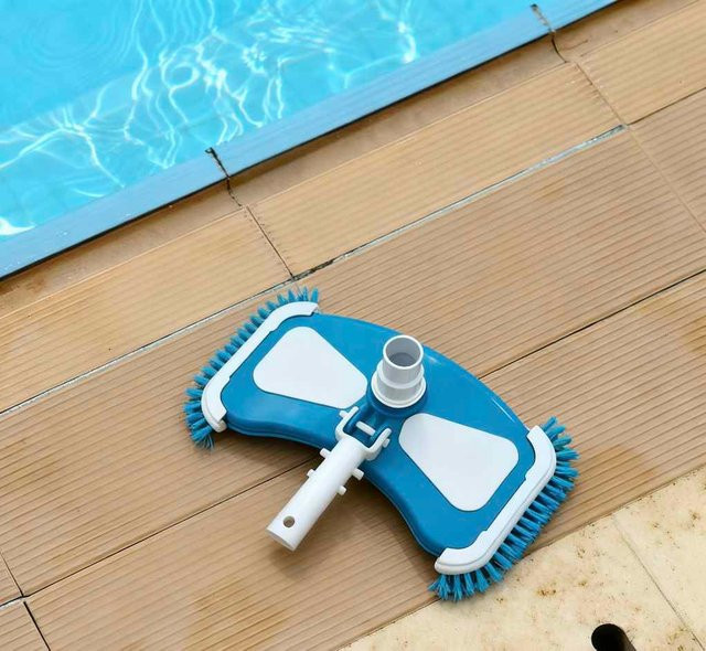 Pool Supply Deluxe Gewichteter Butterfly Pool Staubsaugerkopf mit Seitenbürsten in Blau - Bild 1