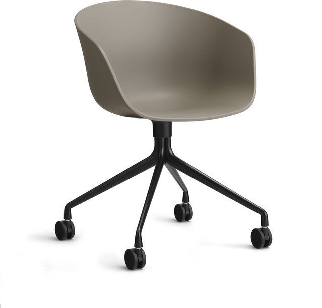 HAY About A Chair AAC 24 Schalensessel in Beige mit Stahlgestell und Schwenkfunktion - Bild 1