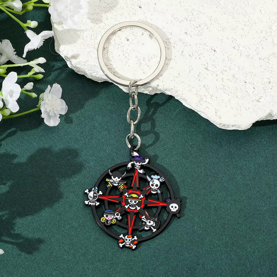 Bandai Schlüsselanhänger, Cartoon-Totenkopf, Legierung, Unisex - Bild 5