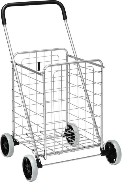 Costway Klappbarer Einkaufstrolley 83L Silber Belastbar Bis 45 kg - Bild 1