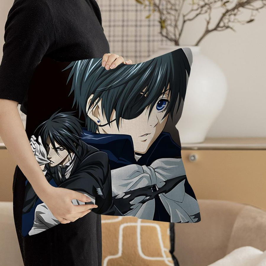 Black Butler Kissenbezug im Bauernhaus-Stil für deine Couch-Dekoration, Farbe: Schwarz, B/T/H: 45,7 x 45,7 cm - Bild 2