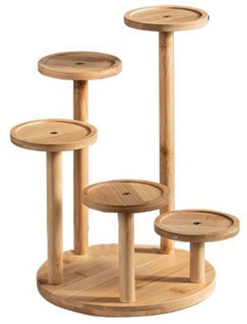 Suzhoushengyuan Bambus Pflanzenregal für Sukkulenten und Bonsai als Desktop-Organizer in Naturfarben - Bild 1