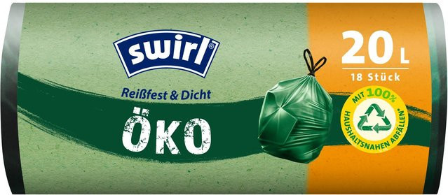 Swirl Müllbeutel 20 Liter mit Zugband, 18 Stück - Bild 1