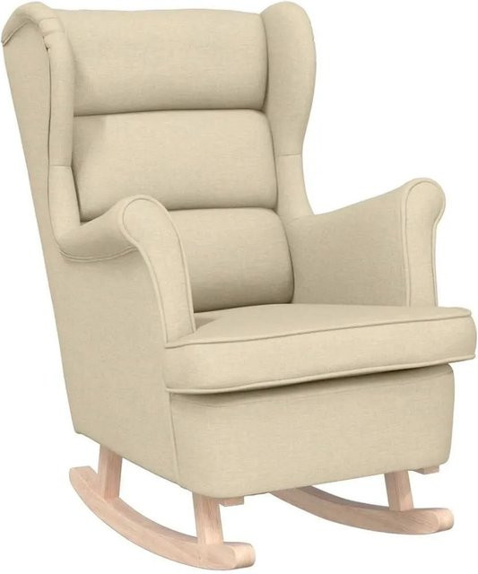 vidaXL Schaukelsessel beige mit Armlehnen und Stoffbezug B/T/H: 74 x 90 x 102 cm - Bild 1