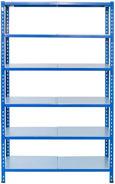 AR Shelving Steckregal Blau und Verzinkt mit 6 Böden, H x B x T: 250 x 120 x 50 cm - Bild 1