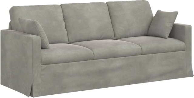 vidaXL Sofa Hellgrau aus Samt mit Metallrahmen B/T/H: 198 x 78 x 80 cm - Bild 1
