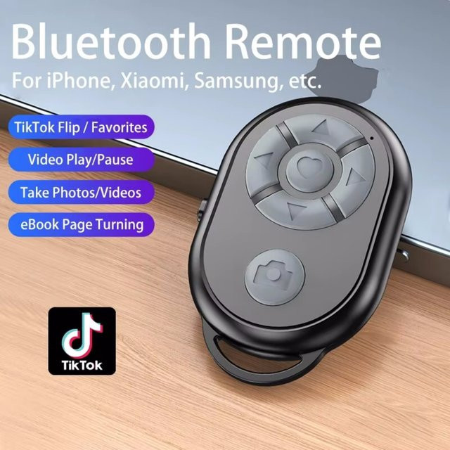 Universelle Bluetooth-Mini-Fernbedienung als Kamera-Controller für iPhone, Xiaomi, iOS und Android in Schwarz - Bild 1