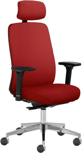 Mayer Sitzmöbel Drehstuhl mit Kopfstütze und Armlehnen in Rot, B/H: 70 x 63 cm - Bild 1