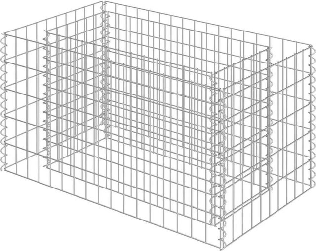 DELUKE Gabionen Hochbeet ROON aus verzinktem Stahl in Silber, B/T/H: 90 x 50 x 50 cm - Bild 1