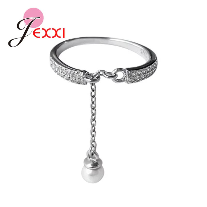 JEXXI Ring 925 Silber, Zirkonia, Kristall, Perle, Damen - Bild 2