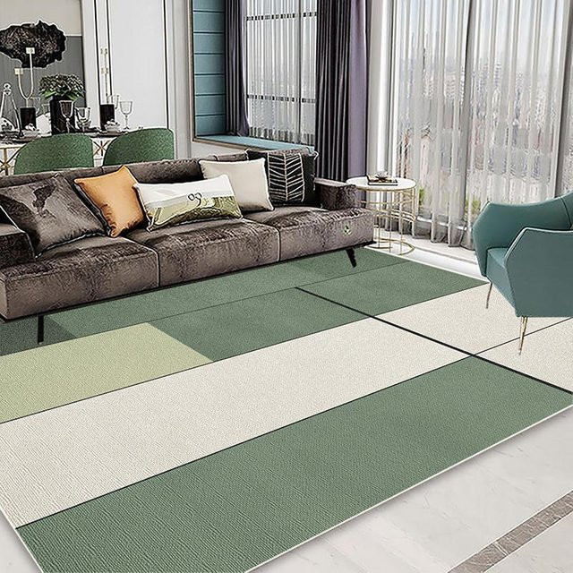 Karpetti Teppich in Grün, geometrisches Design, rutschfest und waschbar, B/T: 60 x 90 cm - Bild 1