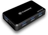 Transcend HUB3 USB 3.0 Desktop Hub mit 4 SuperSpeed USB-A Anschlüssen, Schwarz (TS-HUB3K) - Bild 1