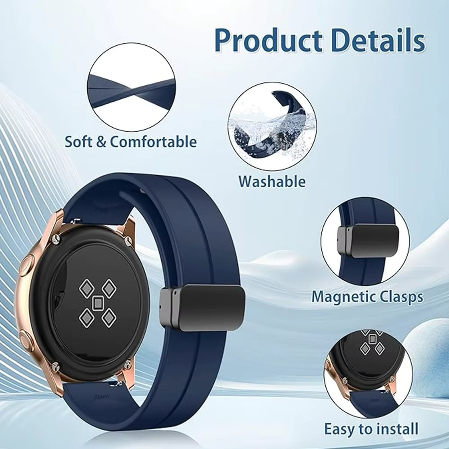 Realme Uhrenarmband Silikon, 22 mm, Schwarz, Magnetische Schnalle - Bild 4