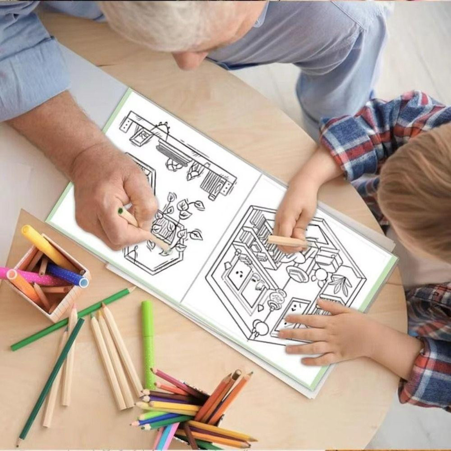 PirppVigo Pädagogisches Malbuch Landschaften skurrile Kreaturen gruselige Figuren Mehrfarbig - Bild 2
