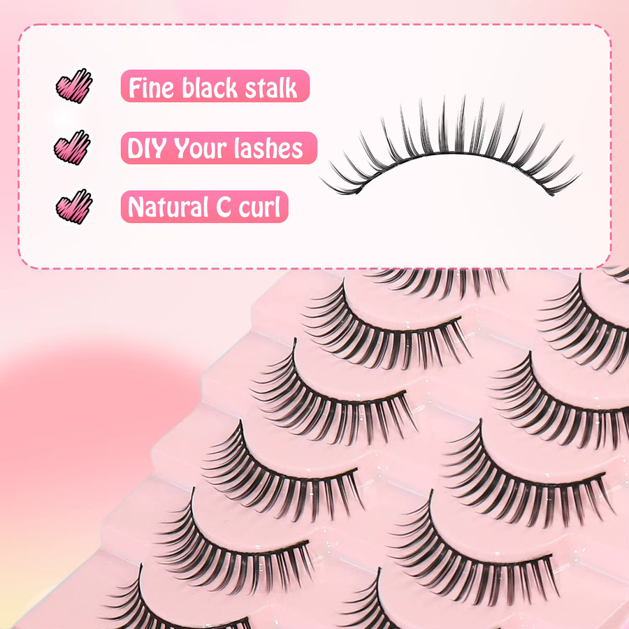 Batownly Künstliche Wimpern, 3D, Natürlicher Wet-Look, 10 Paar - Bild 2