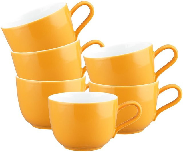 Seltmann Weiden Kaffeetassen Liberty Pure Colors Orange 6er Set 260 ml - Bild 1