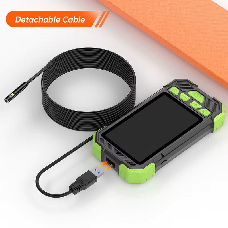BUMBORN Industrie-Endoskop mit 4,3-Zoll-IPS-Display, Dual 8 mm Kamera, 5 m starrem Kabel und Werkzeugtasche, Schwarz - Bild 2
