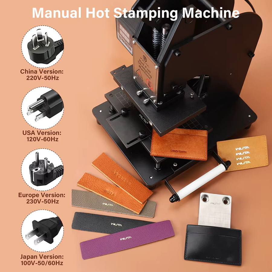 WUTA Heißfolienprägemaschine in Schwarz für DIY-Handwerkswerkzeuge zur Prägung von Leder, PVC, Karten und Kunststoff - Bild 2