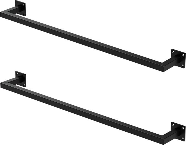 ML-Design 2er Set Kleiderstange Wandmontage aus Stahl in Schwarz Matt, B: 90 cm, H: 12 cm, T: 12 cm - Bild 2