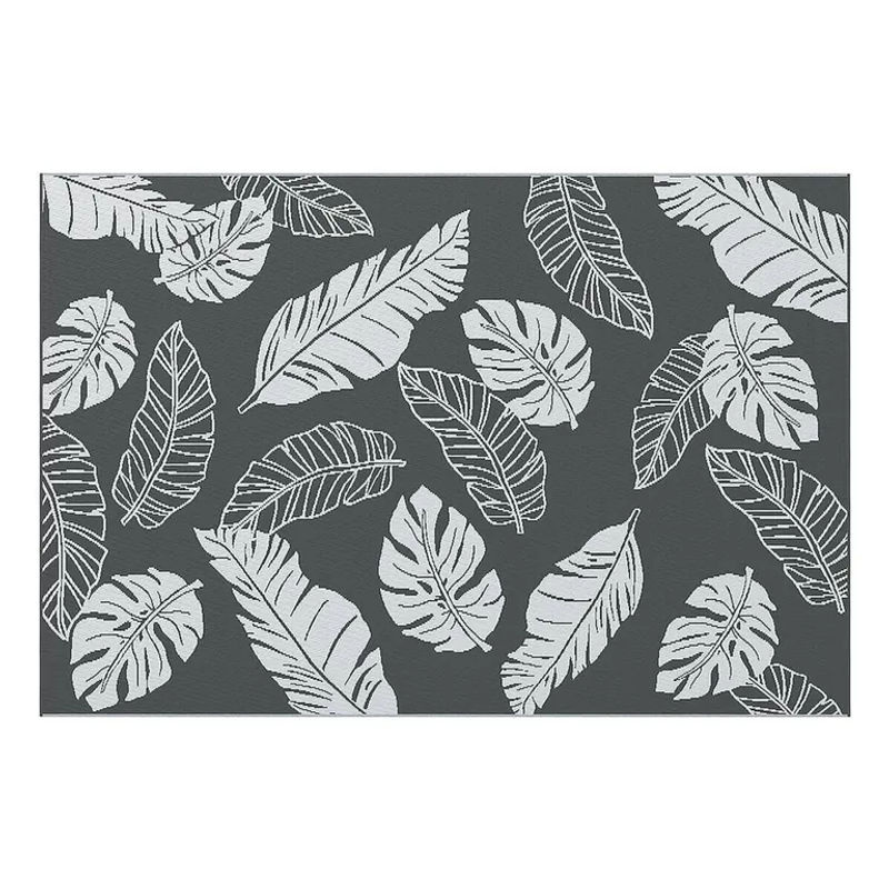 Outsunny Outdoor-Teppich mit Blumenmuster aus Polypropylen, rechteckig, Grau/Weiß, B: 182 cm, L: 274 cm - Bild 5