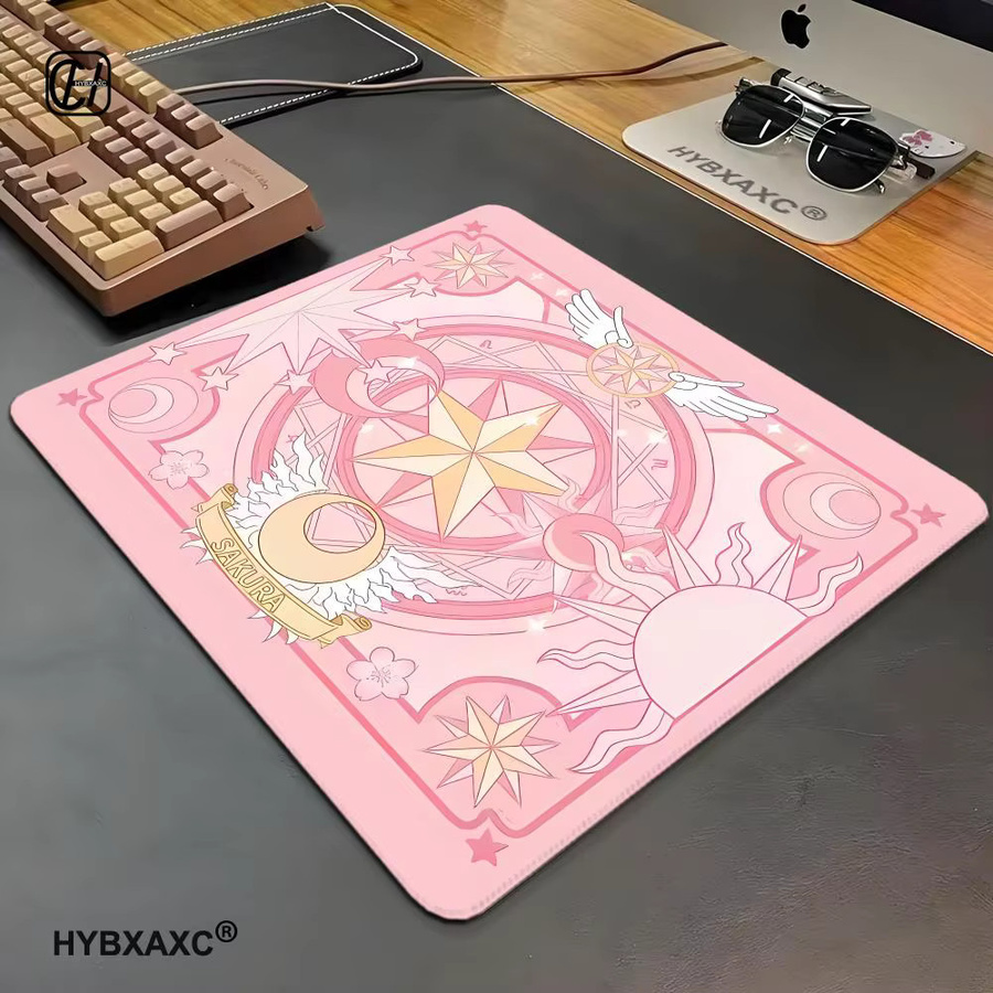 HYBXAXC Magic Circle Glas-Mauspad XS in Rosa für PC-Gamer und Büro-Dekoration - Bild 2